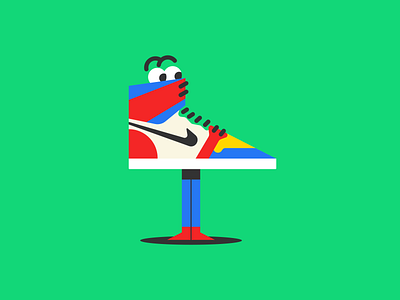 Jordan 1 cartoon color design doodle figma illustration jordan minimal negative space nike sneaker vector