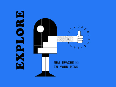 Opposing Thoughts 01 - Explore character design explore figma graphic design illustration line modern opposing thoughts poster type typography vector