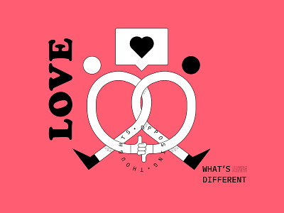 Opposing Thoughts 02 - Love design figma graphic design illustration love minimal opposing thoughts poster type typography vector