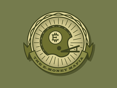 E-Money Mafia Fantasy Football Crest banner crest fantasy fantasy football football green greenbacks logo mafia money
