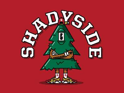 Shadyside Spruces character design half tone illustration nature pittsburgh shadyside sneakers spruces street art tattoo tree typography