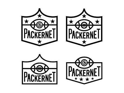 Packernet Logo Comps crest football green green bay line logo monogram packers typography
