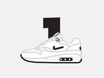 Minimal Maxes—Air Max 1 air max line minimal nike shoes sneakers thick lines vector