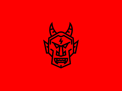 Demon Logo black deamon demon illustration line art logo red thick lines vector