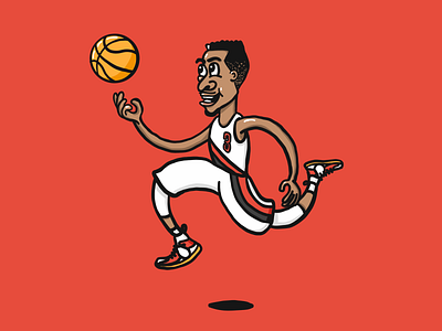 3J McCollum basketball blazers caricature cartoon comic drawing hoops illustration nba vector