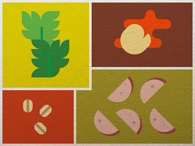 Food Journal Day 10 design farro gnocchi grid icon illustration kale minimalism sausage vector