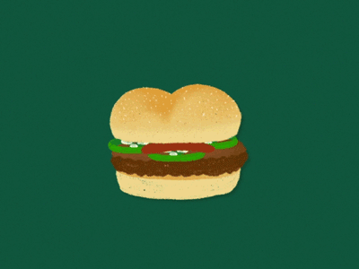 Food Journal Day 13 animation burger cartoon design doodle food gif hamburger illustration procreate