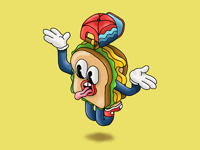 Food Journal Day 16 cartoon character design design doodle food illustration illustrator procreate sandwich sketch