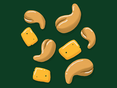 Food Journal Day 20 brushes cartoon cheese doodle food halftone illustration nuts procreate vector