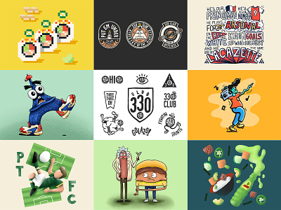 2019 Top 9 branding cartoon character design design doodle food illustration lettering logo pixel art procreate vector