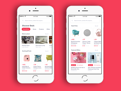Online Store - Deals clean ecommerce home ios minimal mobile product shop store ui ux