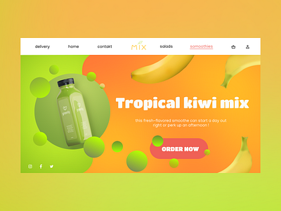 Modern website designed for freshly squeezed drinks