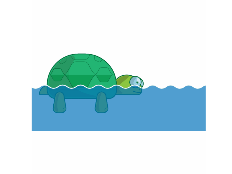 Swimming turtle after effects animation design graphic design illustration motion graphics swimming turtle ui vector water