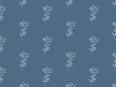 White Floral Surface Pattern Design with Dusty Navy Blue