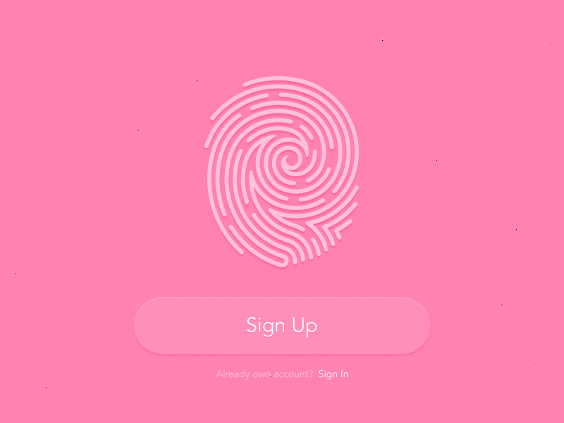 Sign up with fingerprint app ui ux
