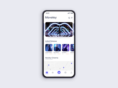 Movetey App app clean design movie ui