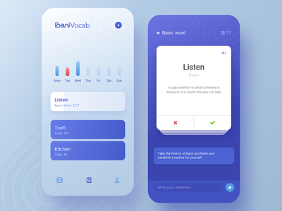 BaniVocab, Flash Card app android app app design applications card flashcard icons ios leaning logo mobile study ux