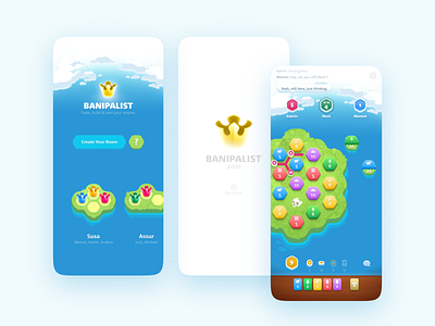 Banipalist Mobile Game 2d app board game cloud game illustration mobile mobile app mobile design mobile game mobile ui sky