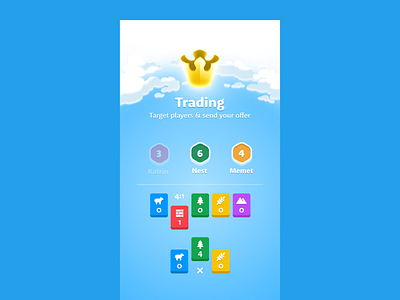 IOS Mobile Game app blue card card game catan crown icon logo mobile mobile game trade trading ui ux