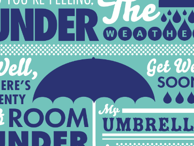 Under my Umbrella card get my soon typography umbrella under weather well