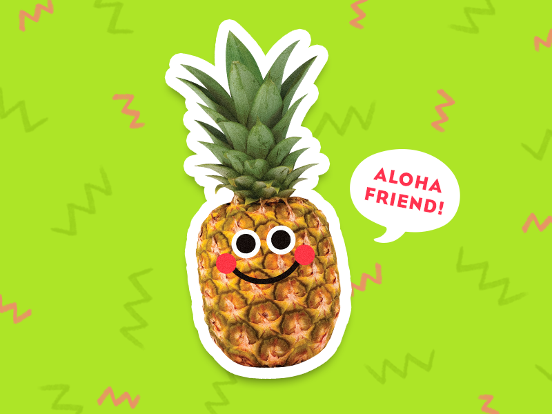 Pineapple Buddy! fruit cute friend magnet buddy aloha face pineapple