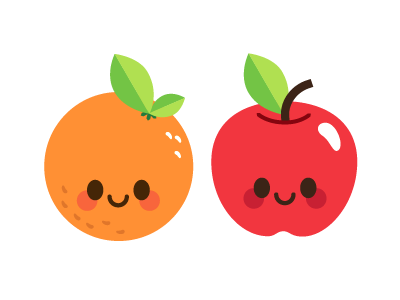 Happy Fruit! apple cute happy orange