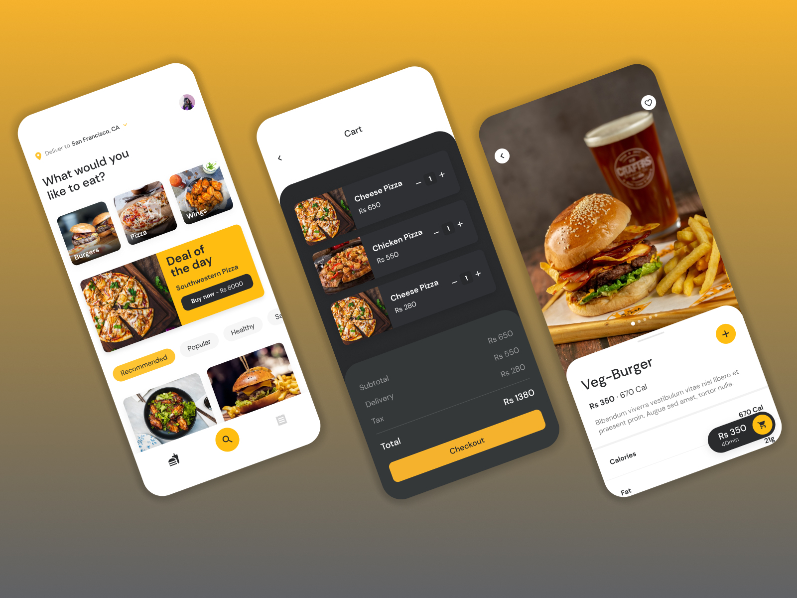 Food Application Design by Shivangi Gupta on Dribbble