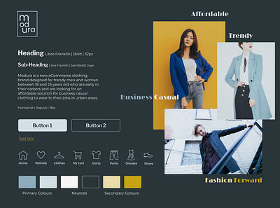 Fashion Brand Style Tile branding business clothes colour style colours fashion iconography logo style style tile typography ui