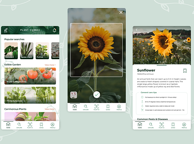 Plant Health App - Plant Clinic app design logo plant ui