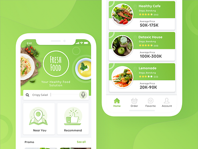 Fresh Food App UI Concept app clean design food fresh green healthy interface mobile ui ux