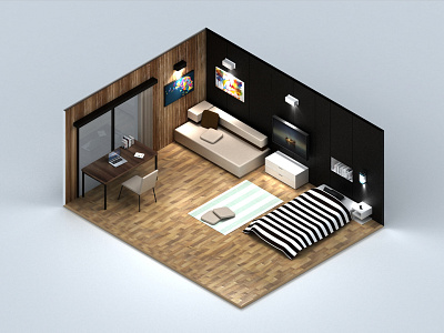 Isometric Bedroom