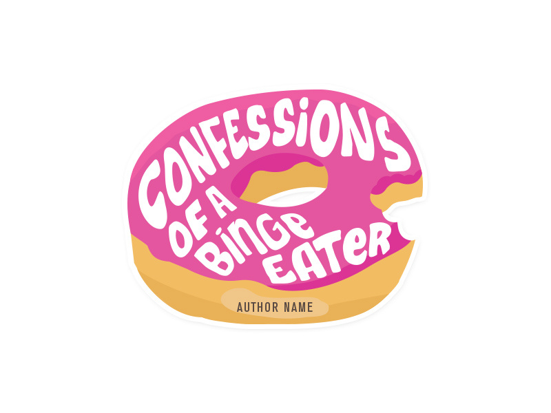 Logo for a blog about binge eating and self-derision blog donut handlettering logotype