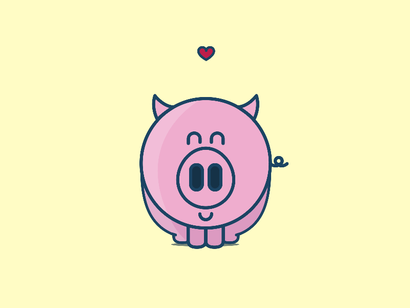 Happy Pig animation gif illustration pig vegan