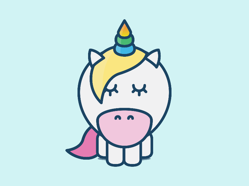 A unicorn with a.. animation gif illustration unicorn vegan