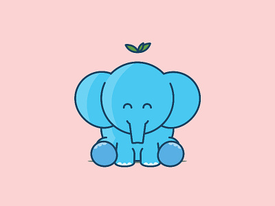 Strong Herbivorous elephant illustration vegan