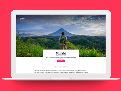 Travel website inner page design ui web website