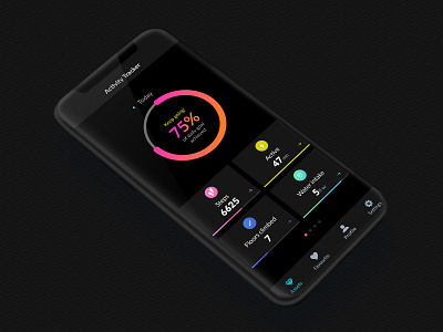 Activity Tracker activity tracker app branding clean dark dark mode dark ui design fitness fitness app graphic design illustration mobile mobileapp ui vector