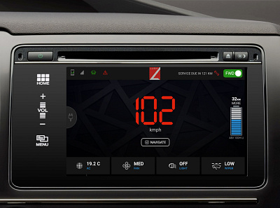 Car Interface Control car car console cardashboard console dashboard illustration minimal ui