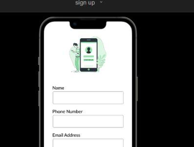 signup page mobile