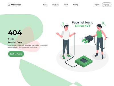 error page ui by Lily Alexander on Dribbble