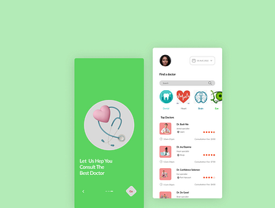 medical screen ui app design typography ui ux vector