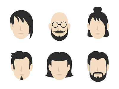Hair icon set barber beauty hair hairstyle icon illustration set
