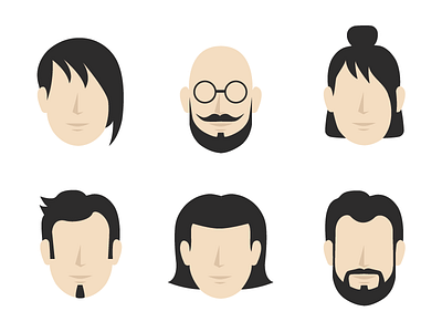 Hair icon set