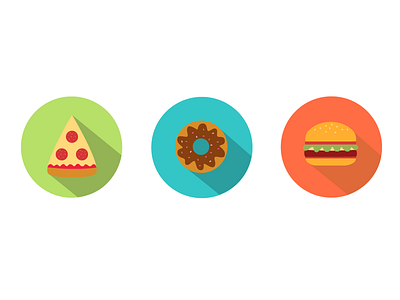 Food Icons burger doughnut food hamburger icons illustration pizza yummy