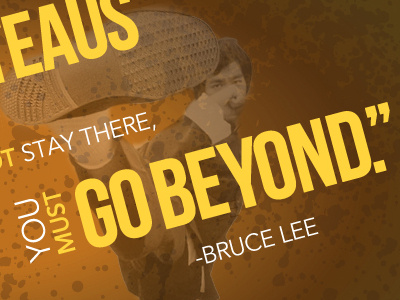 Bruce Lee quote facebook grunge orange typography yellow
