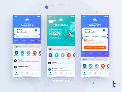 Train App Concept - Momentums app app design application companion design icons illustration interface mobile mobile app product design train transport transportation travel typography ui ui design ux