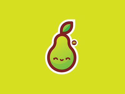 P is for Pear green icon illustration pear