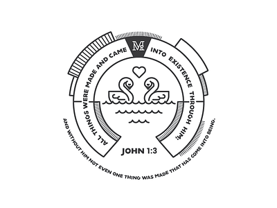 John 1:3 bird design icon illustration lettering line scripture