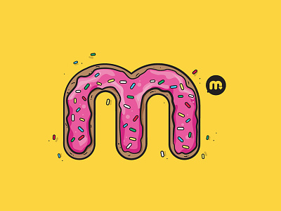 Donut M donut food icon logo m