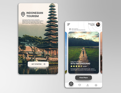 Indonesian Tourism On Mobile app building design graphic design illustration indonesian mobile nature place tourism ui web